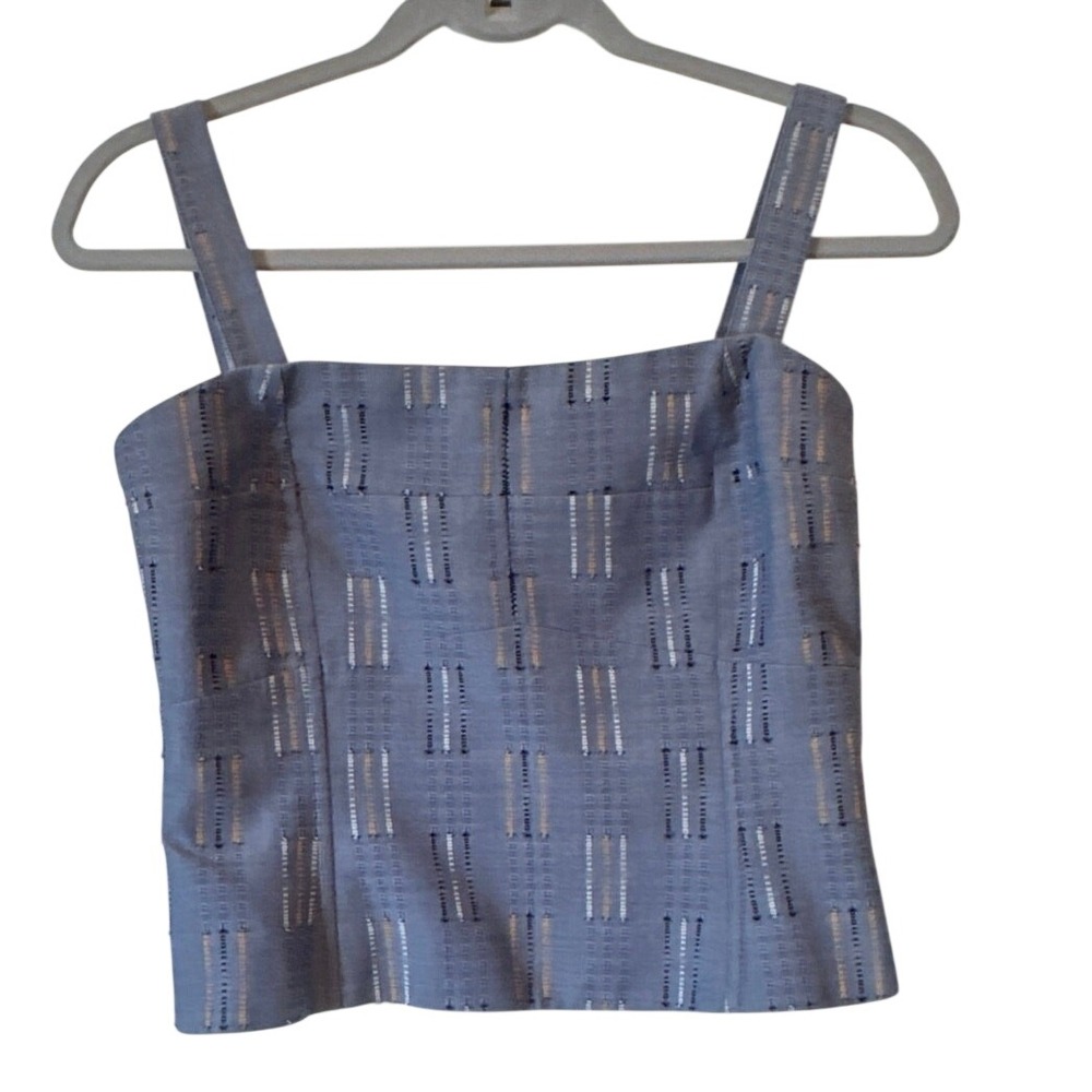 By Etcetera Blue Textured Strapless Crop Top Size 6 Clubwear, Y2K, 90's, Street